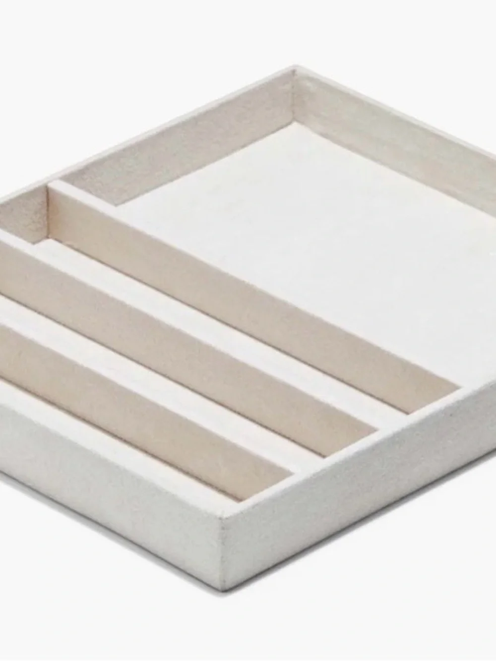 Mejuri Beige Jewelry Organizer with Ring Rolls and Compartments